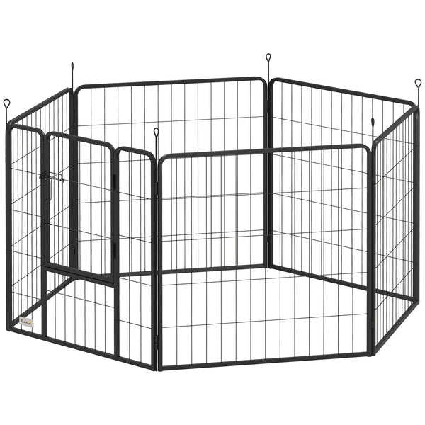 Robust playpen with door and 6 panels