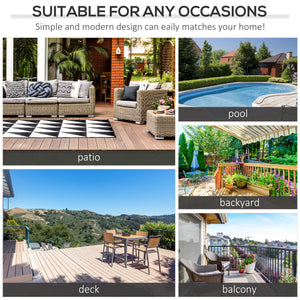 Table basse d'extérieur en rotin en résine tressée résistante aux intempéries