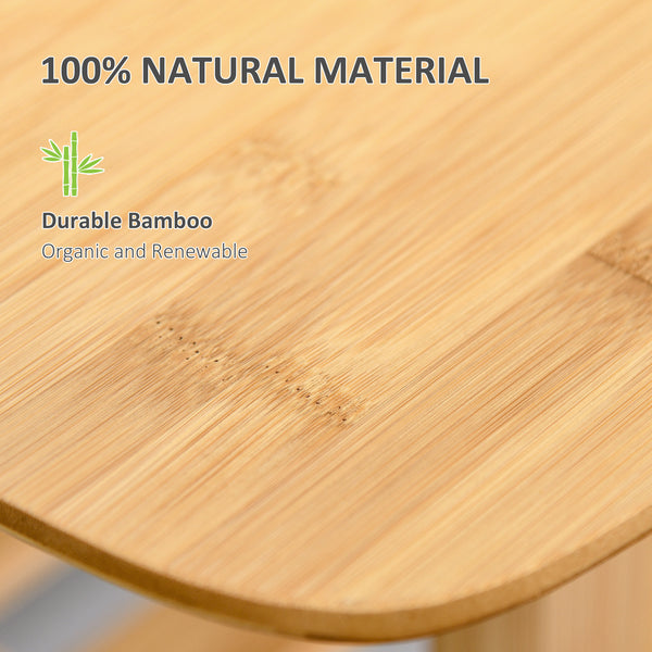 Table basse à 2 niveaux en bambou avec étagère de rangement