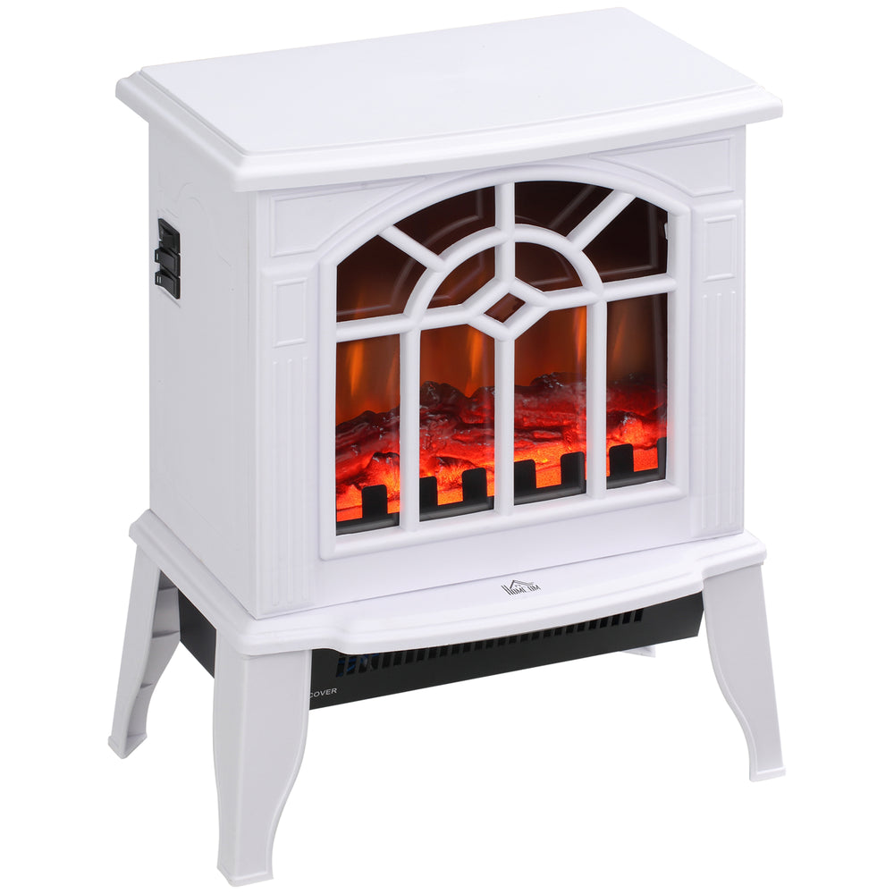 Poêle-cheminée autonome blanche avec flamme réaliste 750 W/1 500 W