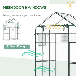 Direct access greenhouse with 4 shelves