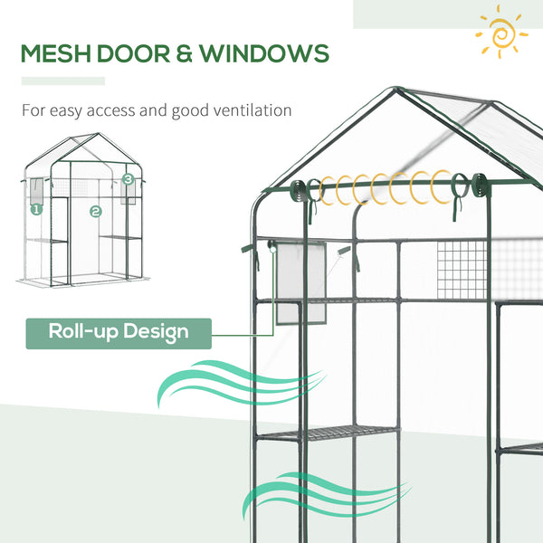 Direct access greenhouse with 4 shelves