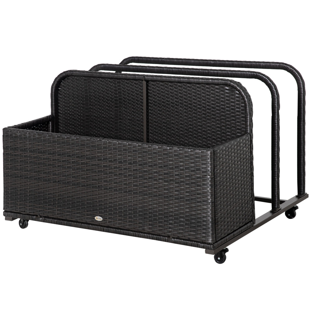 Rangement roulant pour piscine, marron