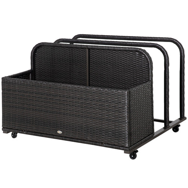 Rangement roulant pour piscine, marron