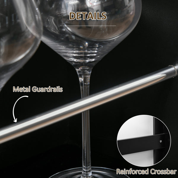 Bar table with 3 storage shelves, black