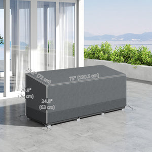 Patio Furniture Covers Waterproof for 3 Seater Sofa, 600D Heavy Duty Oxford Outdoor Patio Cover, 75" x 28.3" x 29.9", Grey