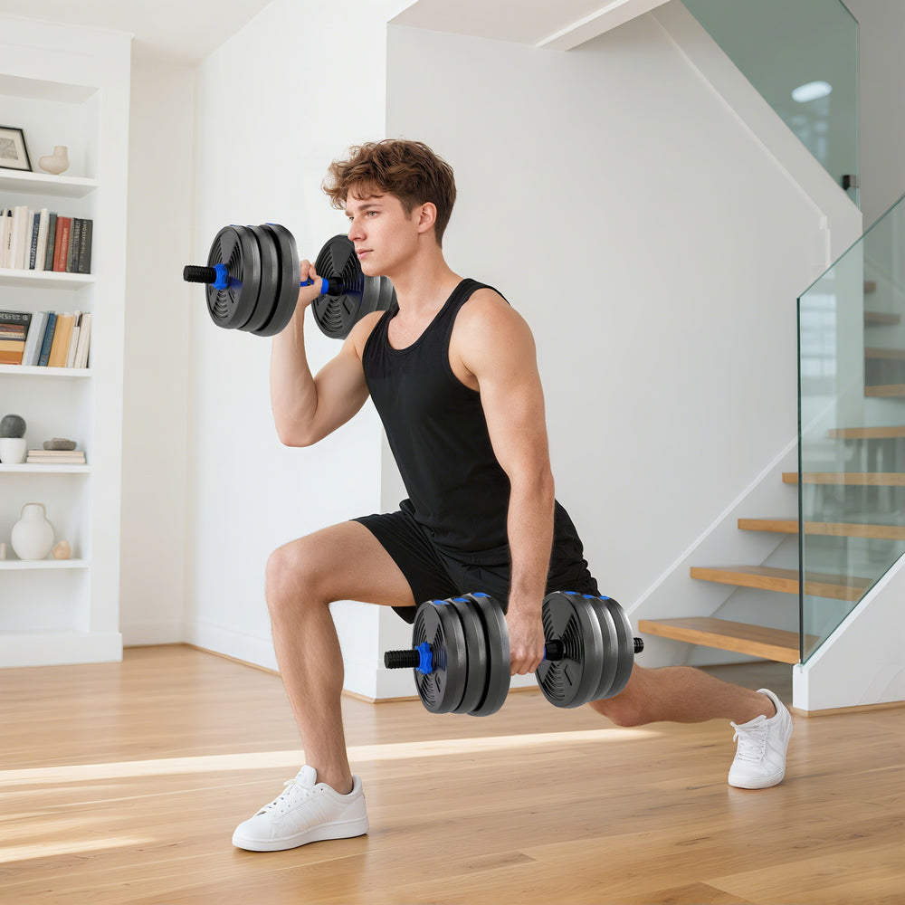Ensemble d’haltères ajustables 3 en 1 avec barre droite et barre EZ Curl