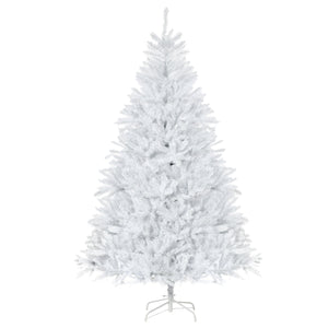 HOMCOM 7FT White Artificial Christmas Tree with 1823 Tips &amp; Foldable Stand - Perfect for Indoor Holiday Decor |