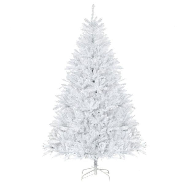 HOMCOM 7FT White Artificial Christmas Tree with 1823 Tips &amp; Foldable Stand - Perfect for Indoor Holiday Decor |