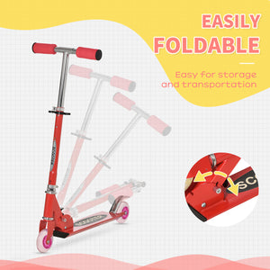 Trottinette convertible avec roues et lames, rouge