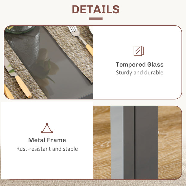 Ensemble de cuisine rectangulaire 3 pièces avec structure en métal et revêtement en similicuir gris