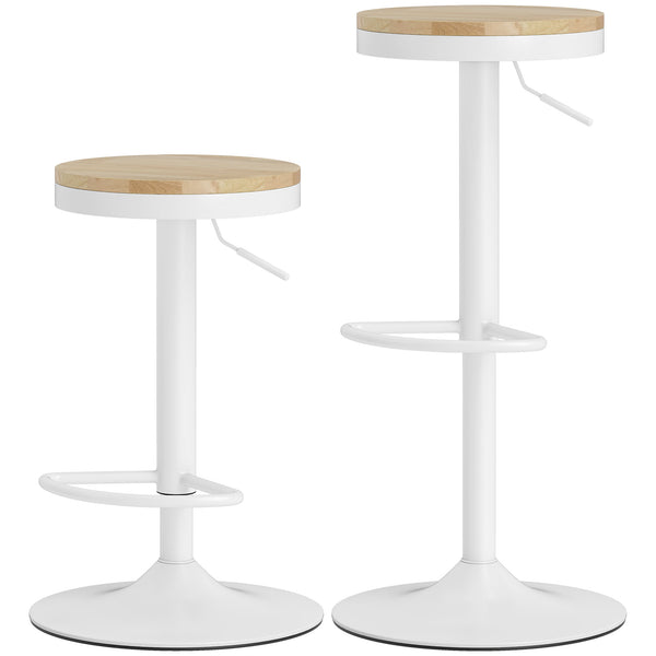 Set of 2 wooden bar stools