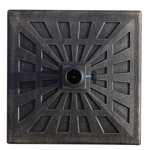 Base de parasol carrée d'extérieur en résine - Bronze