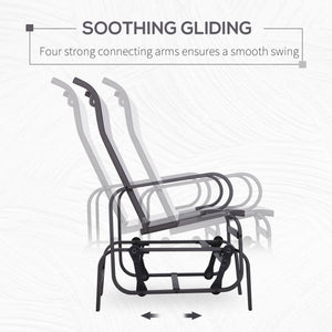 Outdoor Mesh Glider Swing Chair Patio Garden Rocking Gliding Seat Yard Porch Furniture, Brown Beige