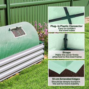 Portable mini greenhouse with 5 mesh windows and steel frame