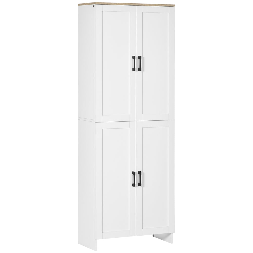 Armoire de cuisine 4 portes avec étagères réglables, blanc