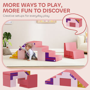Blocs d'escalade en mousse 2 pièces avec housse amovible rose