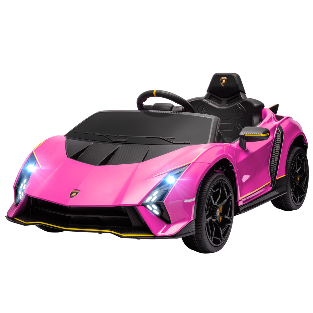 Voiture pour enfants 12V Lamborghini Autentica sous licence avec télécommande, rose