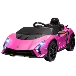 Voiture pour enfants 12V Lamborghini Autentica sous licence avec télécommande, rose
