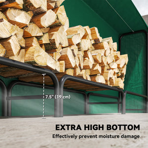 Râtelier à bois avec housse imperméable, support de stockage de bûches de 500 kg