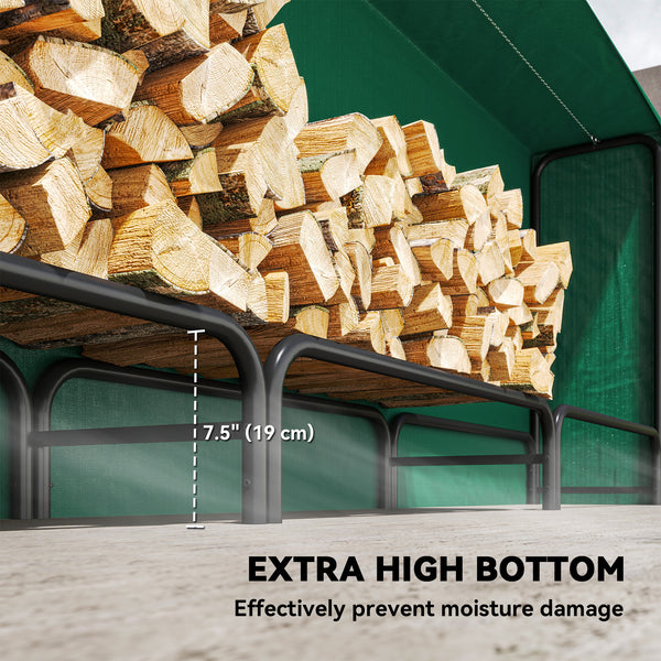 Râtelier à bois avec housse imperméable, support de stockage de bûches de 500 kg