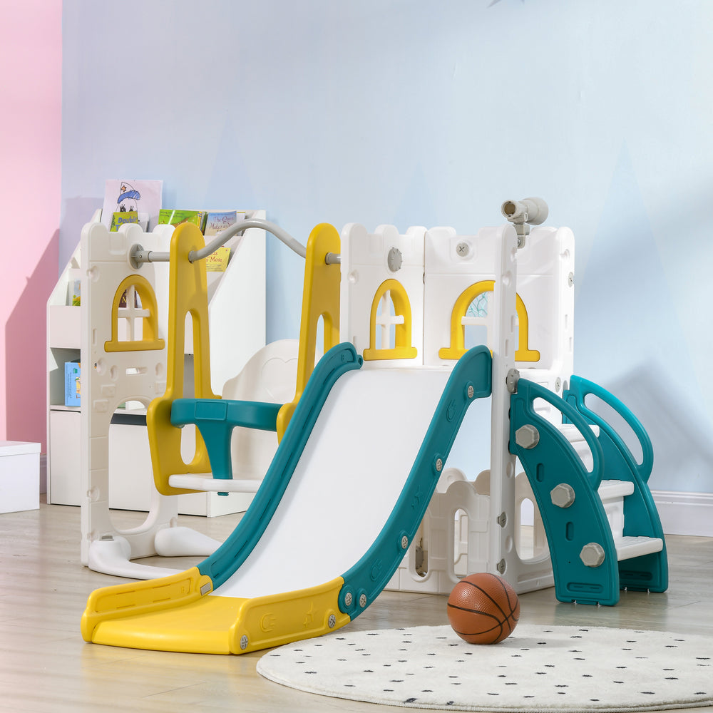 Ensemble de balançoire et toboggan 6 en 1 jaune