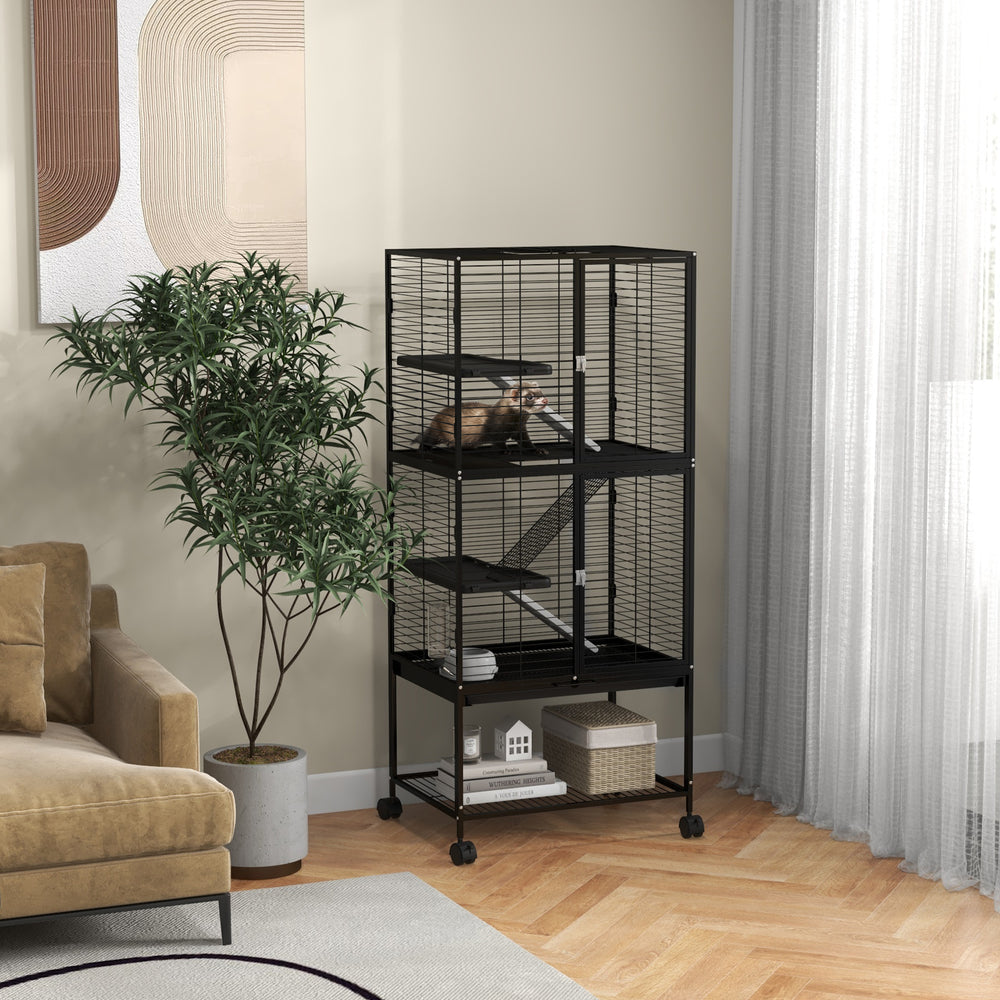 Small animal rolling cage, black