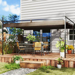 10 x 10 retractable pergola UPF 30+, brown