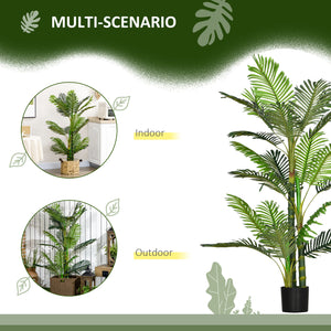 Arbre artificiel de palmier Areca en pot avec 21 feuilles pour décoration intérieure, vert