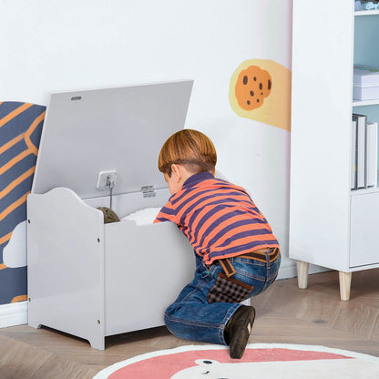 Coffre de rangement en bois pour jouets pour enfants, gris