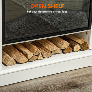 Cheminée électrique 1400W de 46" avec manteau et étagère, blanc