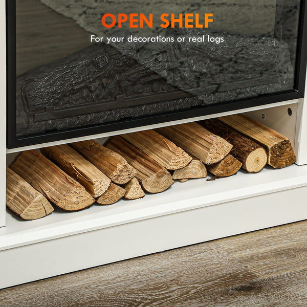Cheminée électrique 1400W de 46" avec manteau et étagère, blanc