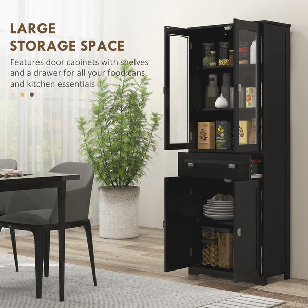 Armoire de cuisine avec étagères réglables, noir