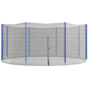 Soozier Trampoline Net Enclosure for 14ft Round Trampoline with 8 Straight Poles Poles Not Included, Weather Resistant Trampoline Netting Replacement with Zippered Entrance, Blue