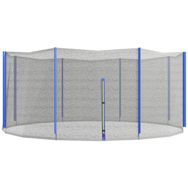 Soozier Trampoline Net Enclosure for 14ft Round Trampoline with 8 Straight Poles Poles Not Included, Weather Resistant Trampoline Netting Replacement with Zippered Entrance, Blue