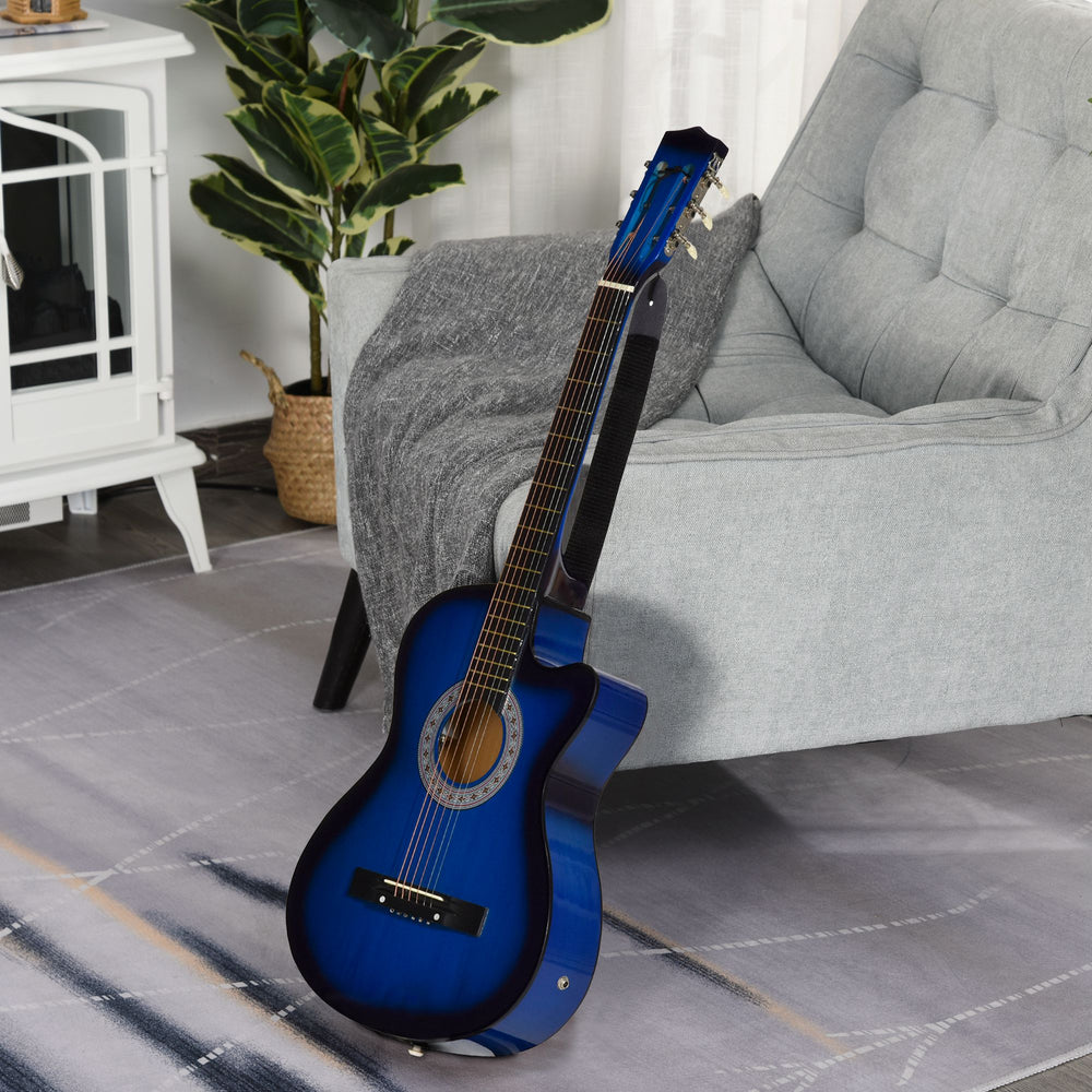 Guitare électro-acoustique classique 38 pouces, bleu