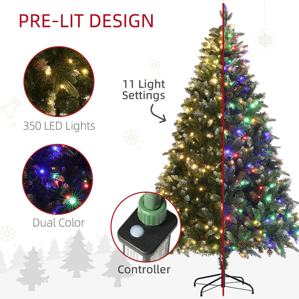 Sapin de Noël artificiel pré-éclairé de 6 pieds avec lumière LED bicolore, à charnière