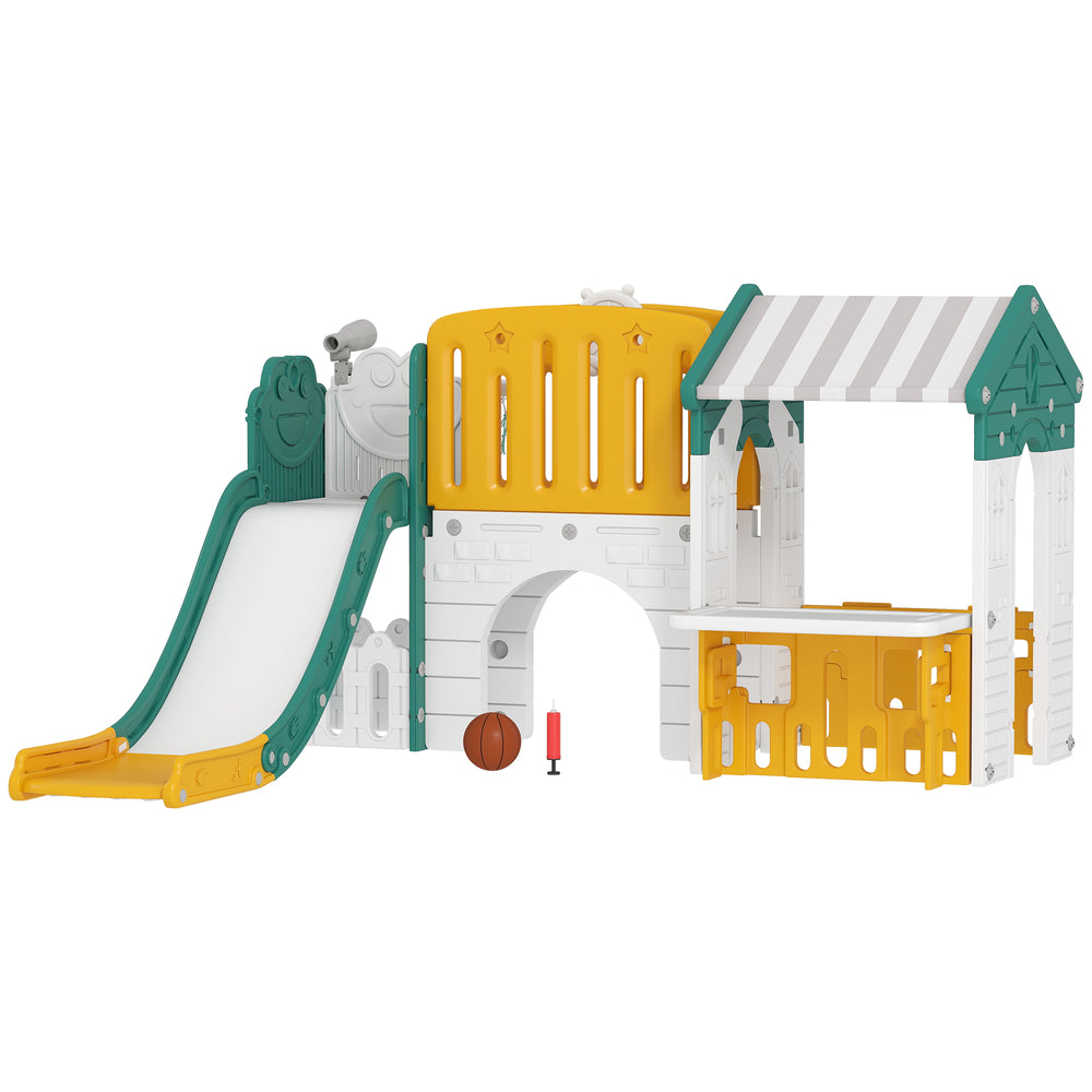 Toboggan 7 en 1 pour tout-petits jaune/vert