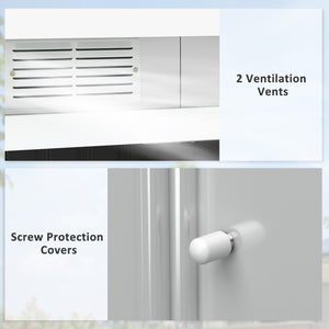 Abri de jardin en métal avec kit de fondation, ventilation et portes, vert foncé