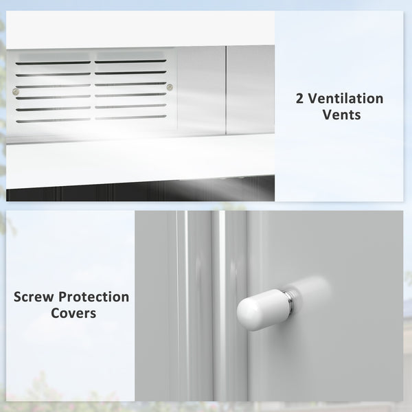 Abri de jardin en métal avec kit de fondation, ventilation et portes, vert foncé