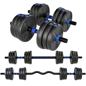 Soozier Adjustable Dumbbell Set, 3-in-1 Weights Dumbbell Set for Home Gym, 55lb Free Weights with Connector and Non-Slip Grip