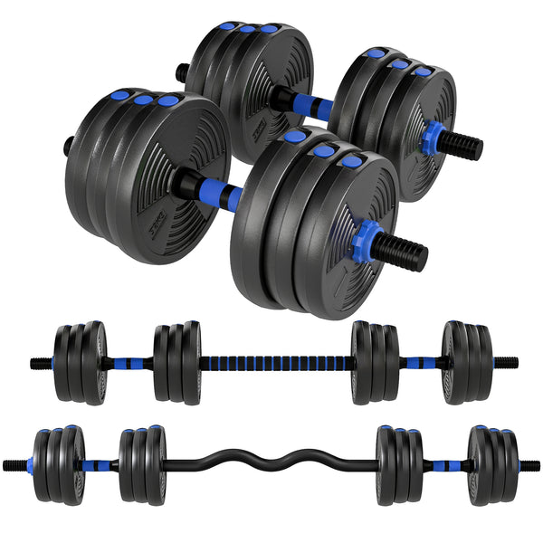 Soozier Adjustable Dumbbell Set, 3-in-1 Weights Dumbbell Set for Home Gym, 55lb Free Weights with Connector and Non-Slip Grip
