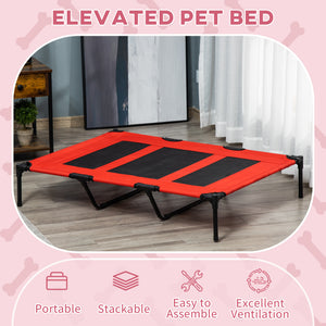 Lit surélevé pour chien, rouge