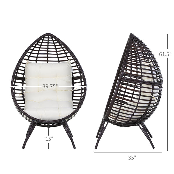 Fauteuil suspendu en rotin avec coussin trapézoïdal