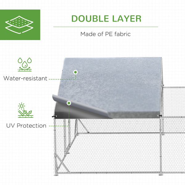 Poulailler métallique grand format avec couverture anti-UV