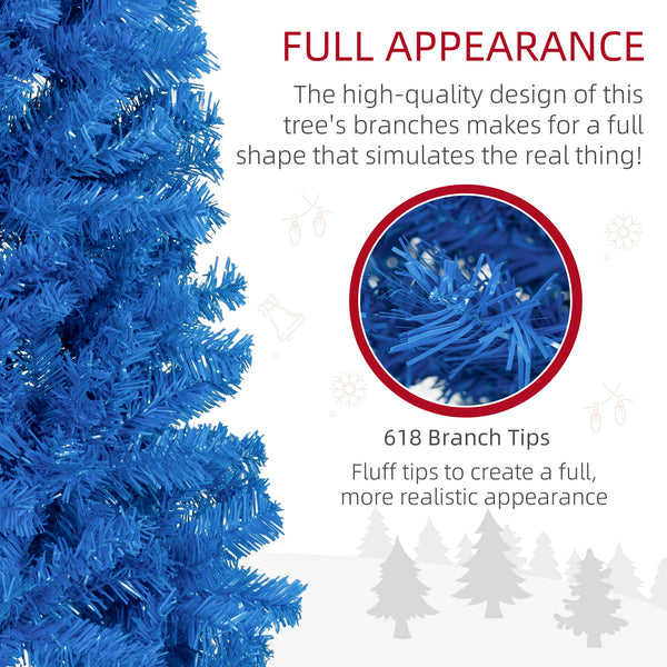 Sapin de Noël artificiel bleu de 6 pieds avec ouverture automatique