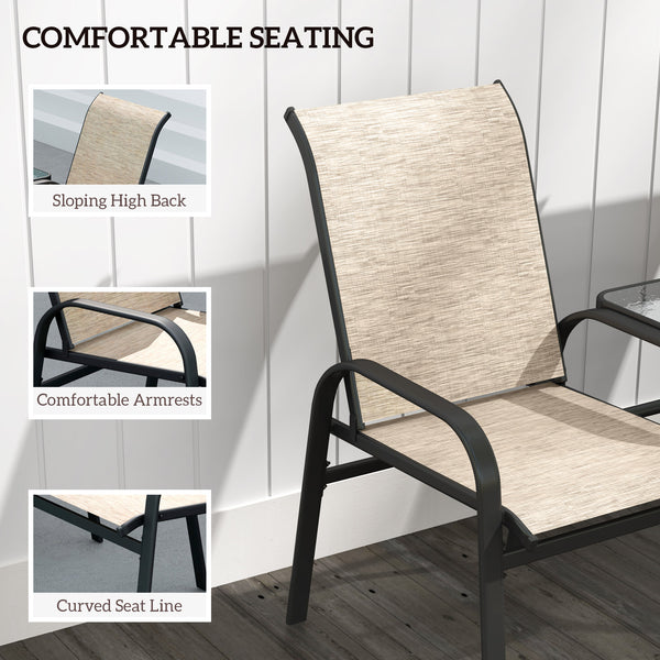 Ensemble bistro avec table en verre