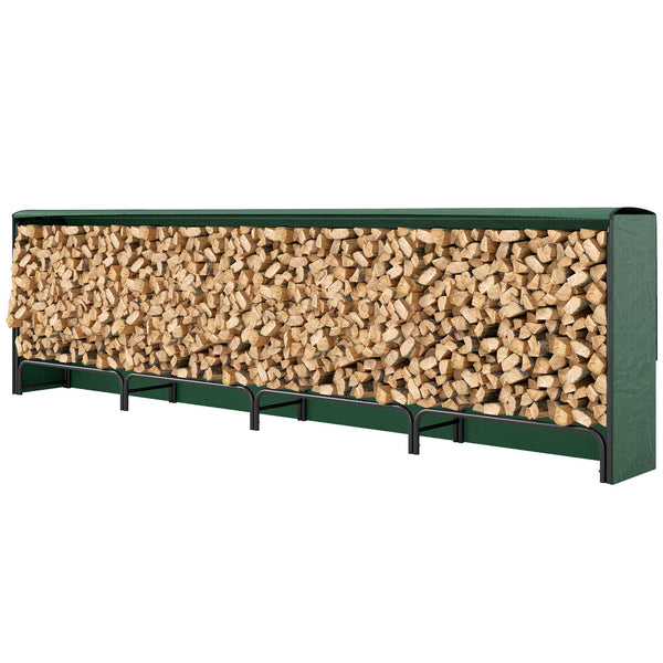 Râtelier à bois avec housse imperméable, support de stockage de bûches de 500 kg