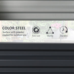 Raised vegetable garden with galvanized steel frame, grey