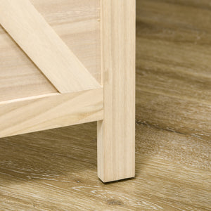 Paravent 4 panneaux en bois avec panneau perforé, naturel